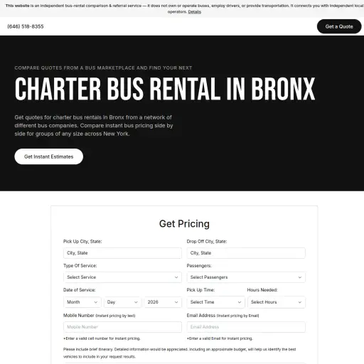 Charter Bus Rental Company Bronx