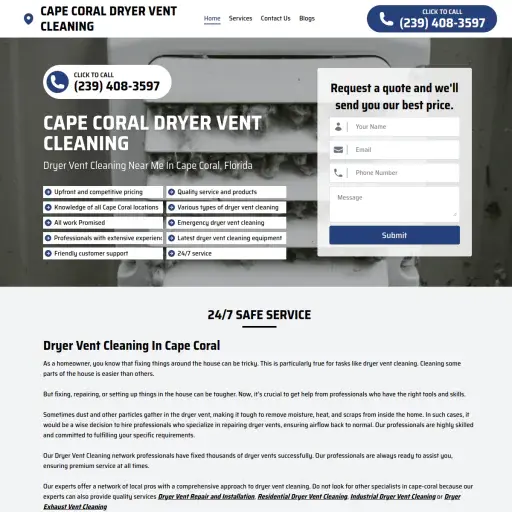 Quality Dryer Vent Cleaning Services in Cape Coral