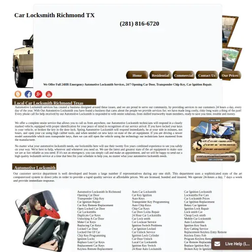 Car Locksmith Richmond TX
