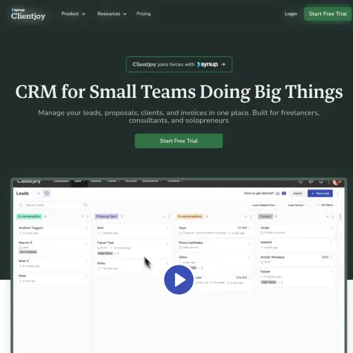 Clientjoy | CRM for Agencies & Freelancers