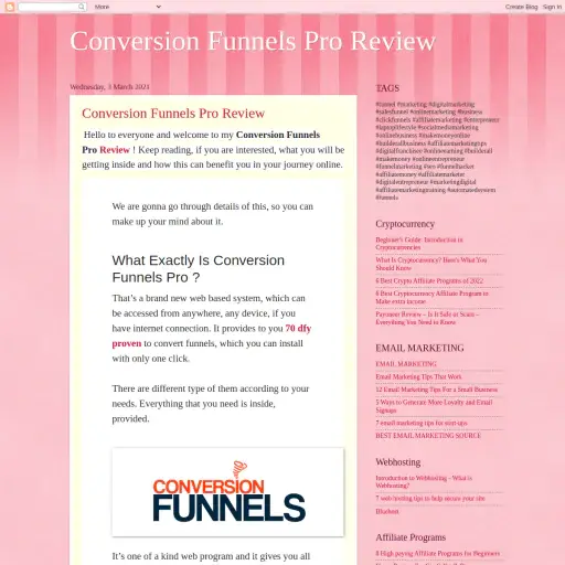 Conversionfunnelsproreview Blogspot