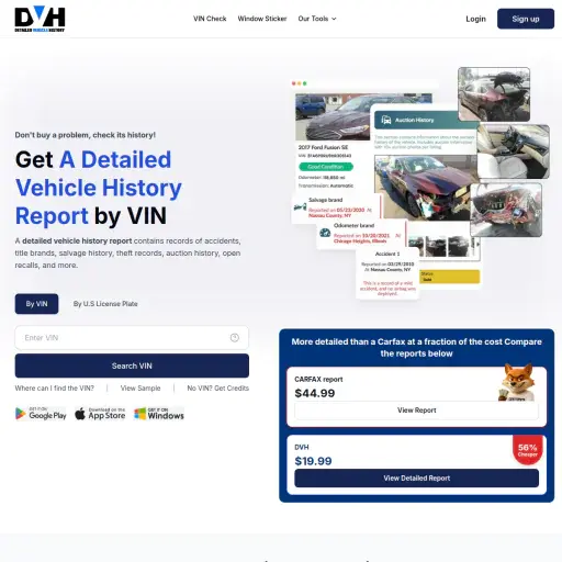 Detailed Vehicle History - #1 Carfax Alternative
