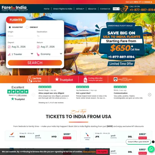 Fare To India