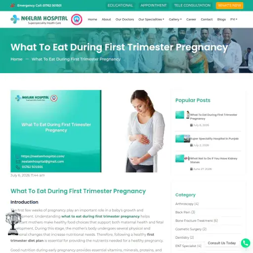 First Trimester Pregnancy Diet Plan