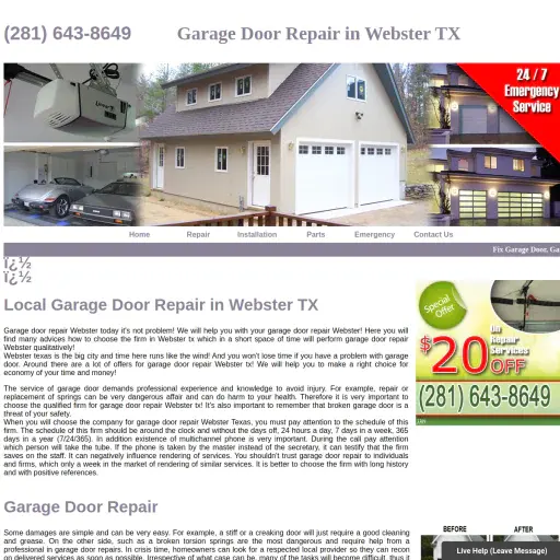 Garage Door Repair Webster