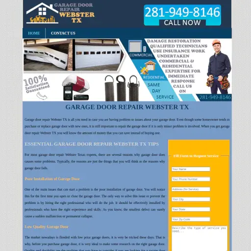 Garage Door Repair Webster TX