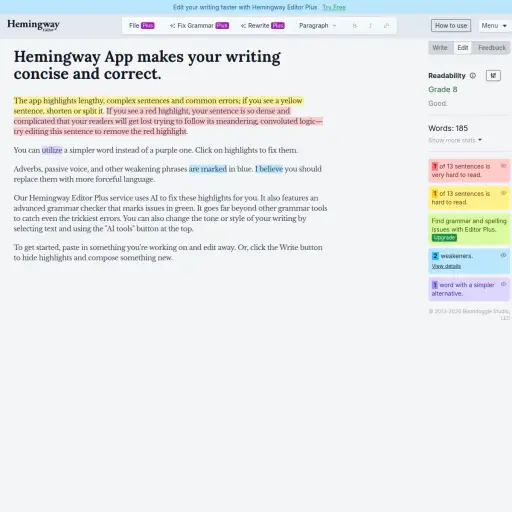 Hemingway App