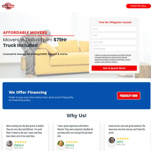 Metro Moving Company LLC - Movers Dallas TX