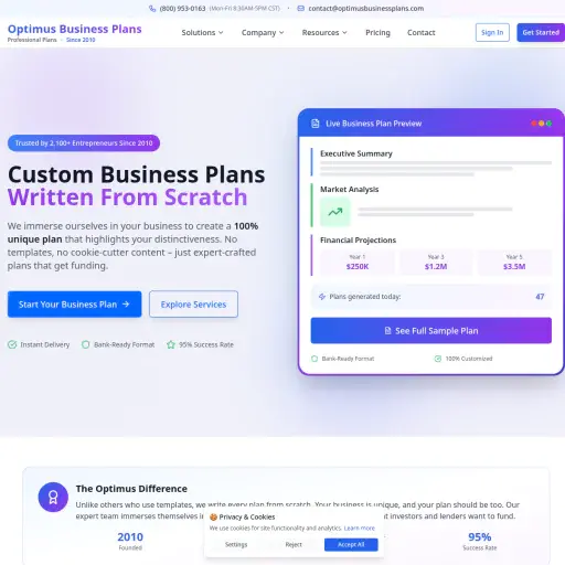 Optimus Business Plans