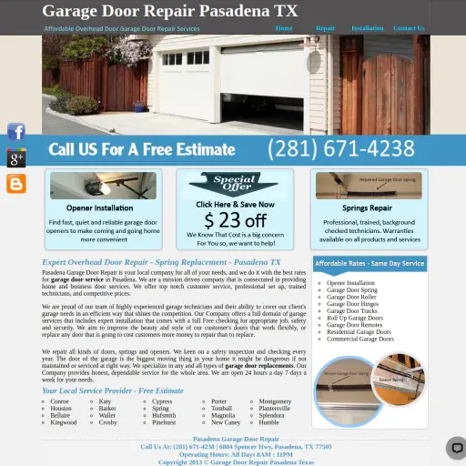 Pasadena Garage Door Repair