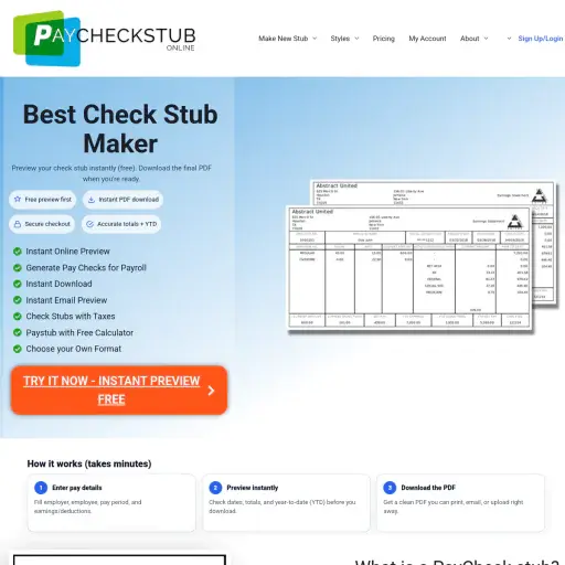 Paycheck Stub Online