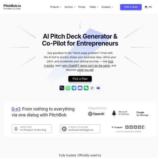 PitchBob.io – AI Co-Pilot for Entrepreneurs