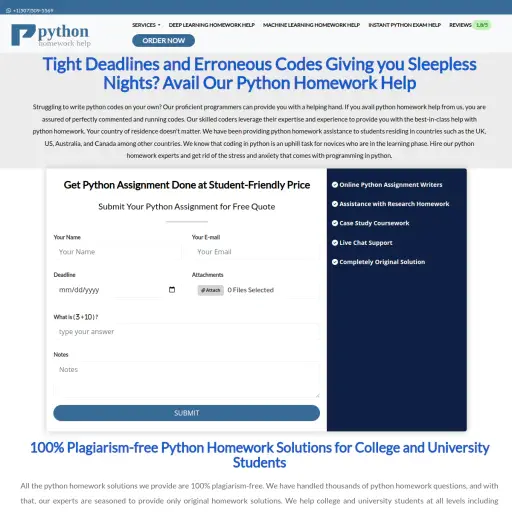 Python Homework  Help