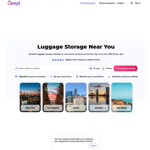 Qeepl Luggage Storage