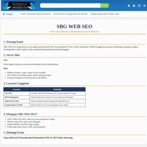 SBG Web SEO Indonesia