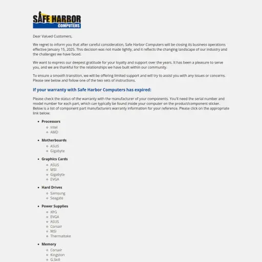 Safe Harbor Computers
