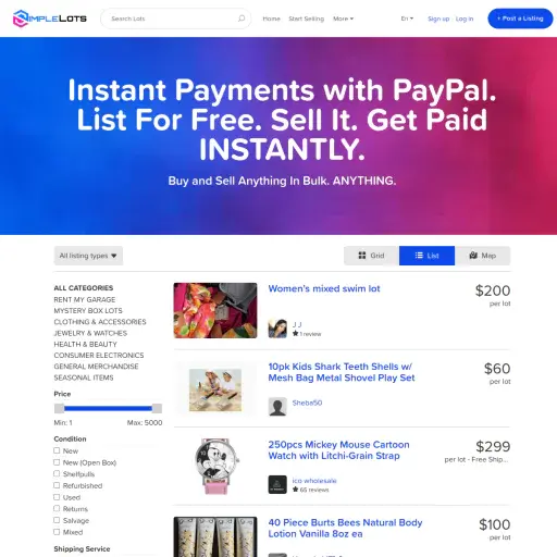 Simple Lots Marketplace