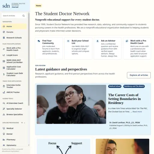 Student Doctor Network Expert Advising