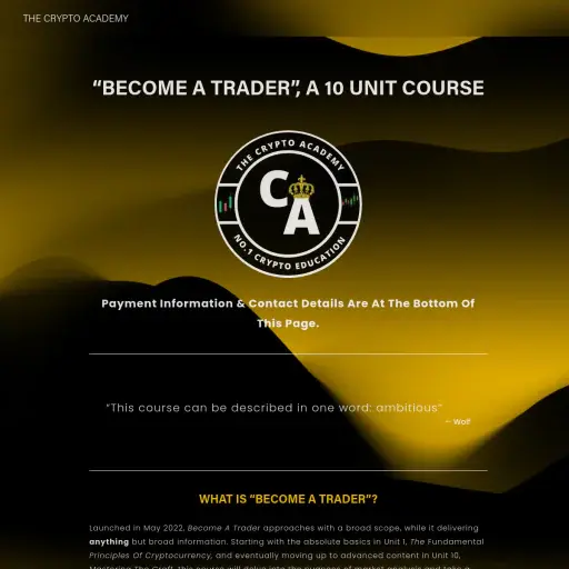 The Crypto Academy's "Become A Trader" Course