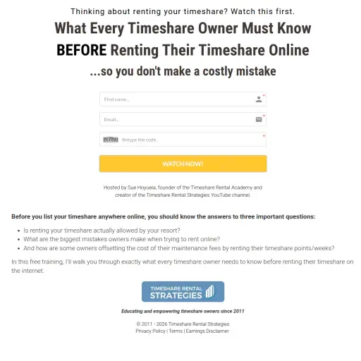 Timeshare Rental Strategies