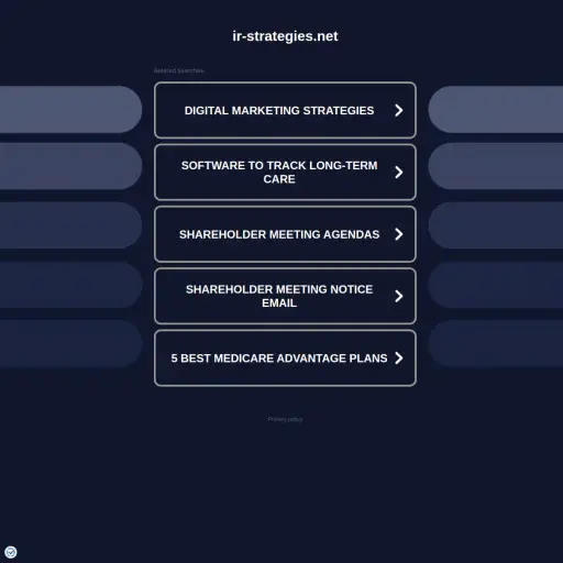 User Ir Strategies