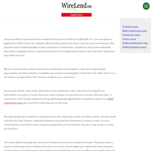 WireLend.com