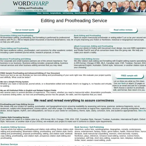 Wordsharp Editing and Proofreading