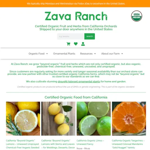Zava Ranch - Organic Foods from California Orchard